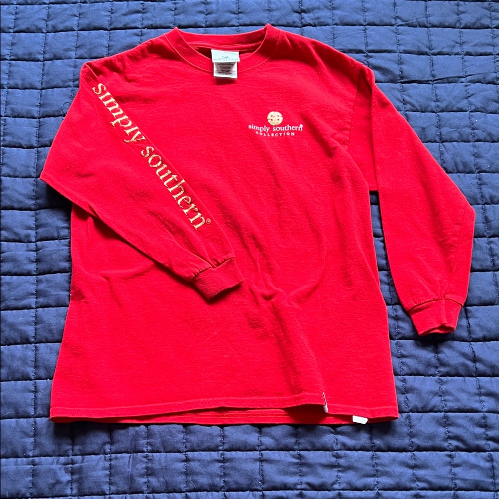 Simply Southern Kids Vibrant Red Long Sleeve Santa Tee
